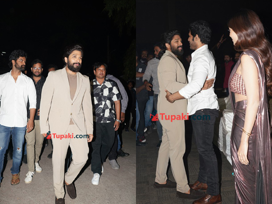 Allu arjun at urvashi rakshashivo success celebration